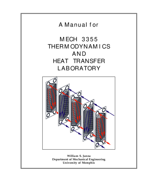 (PDF) A Manual for MECH 3355 THERMODYNAMICS A N D HEAT TRANSFER