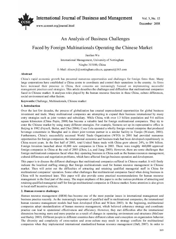 challenges of doing business in china