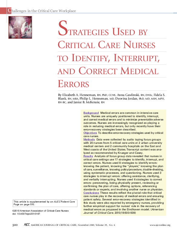 (PDF) By Challenges in the Critical Care Workplace