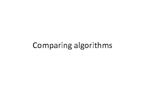 (PPT) Comparing algorithms