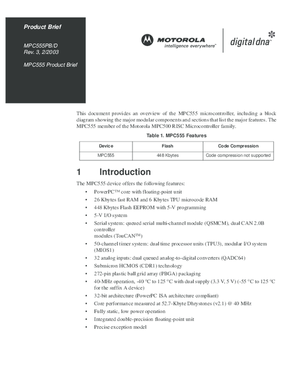 (PDF) Details of Motorlla MPC555
