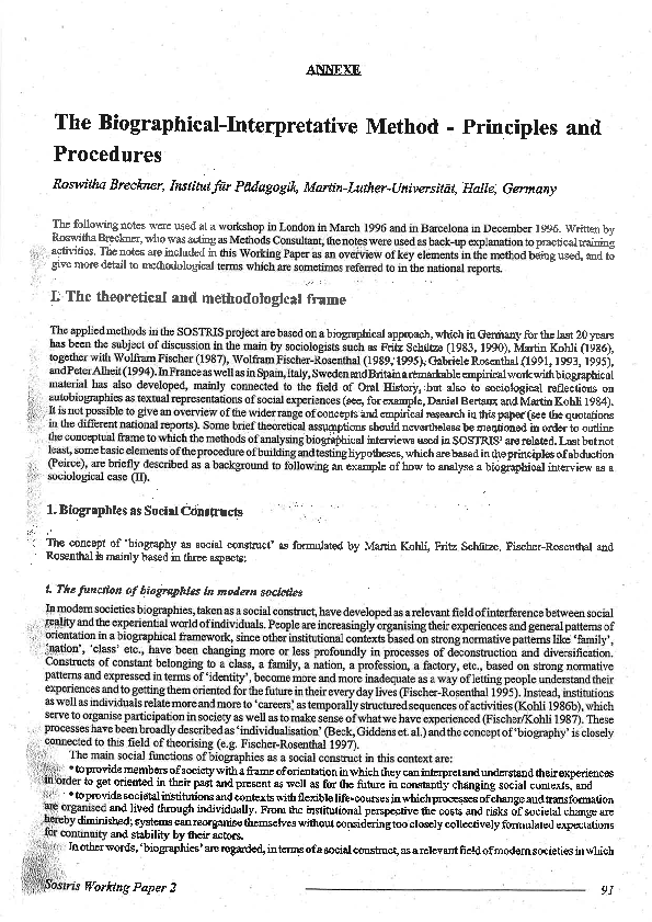 Biographical Research In The Uk: Profiles And Perspectives – WBBDJO