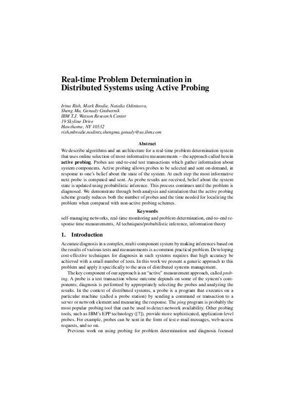 (PDF) Real-time problem determination in distributed systems using ...