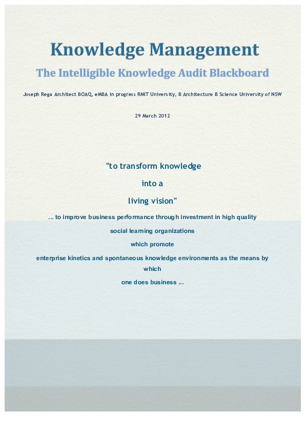 (PDF) KM Audit Paper
