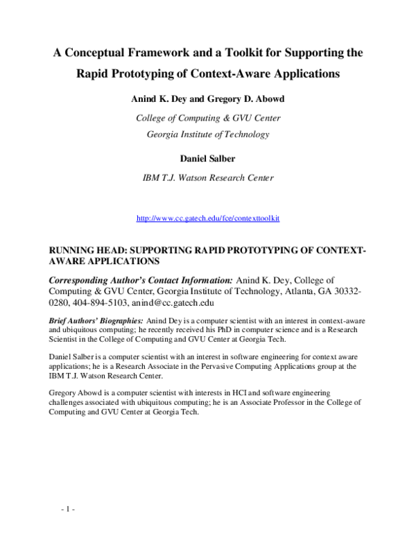 (PDF) A Conceptual Framework and a Toolkit for Supporting the Rapid ...