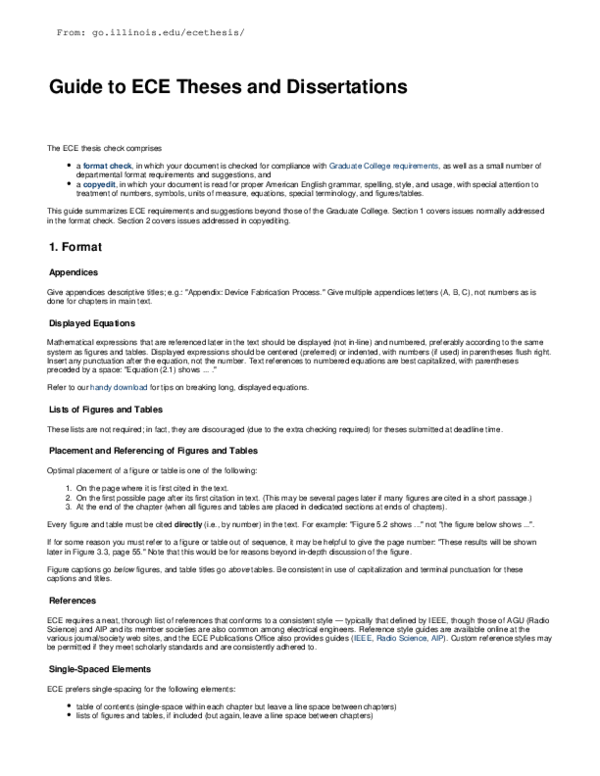 (PDF) Guide to ECE Theses and Dissertations