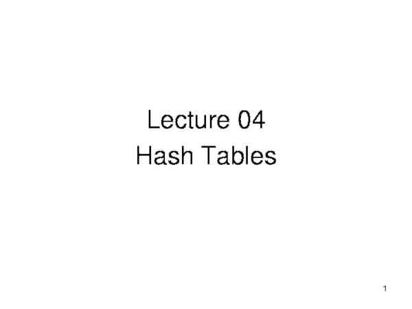 (PPT) Lec04Hash Tables Extra