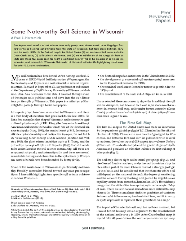 (PDF) Soil Horizons Some Noteworthy Soil Science in Wisconsin