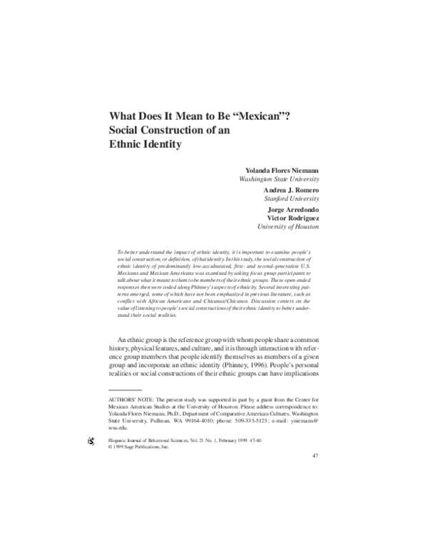 (PDF) What Does It Mean to Be “Mexican”? Social Construction of an ...