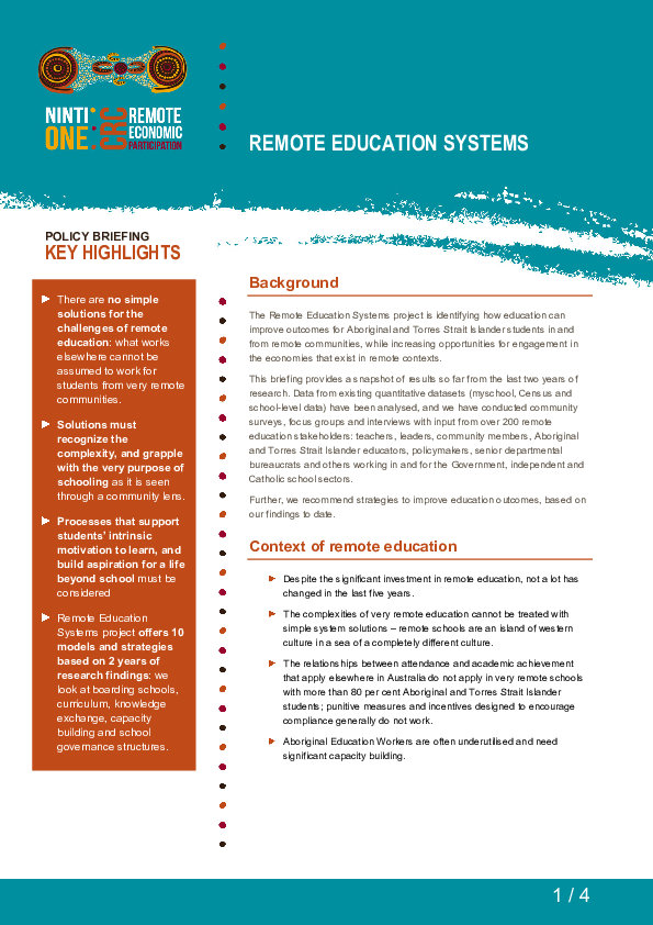 Remote Education Systems Policy Briefing