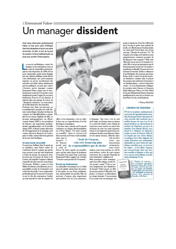 Pdf Emmanuel Faber Un Manager Dissident Thierry Ngosso Academia Edu