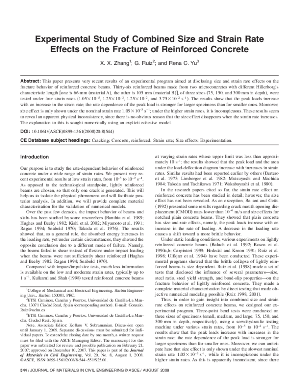 (PDF) Experimental Study of Combined Size and Strain Rate Effects on ...