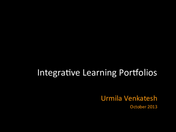 (PDF) Integrative Learning Portfolios (early phase), School of Social