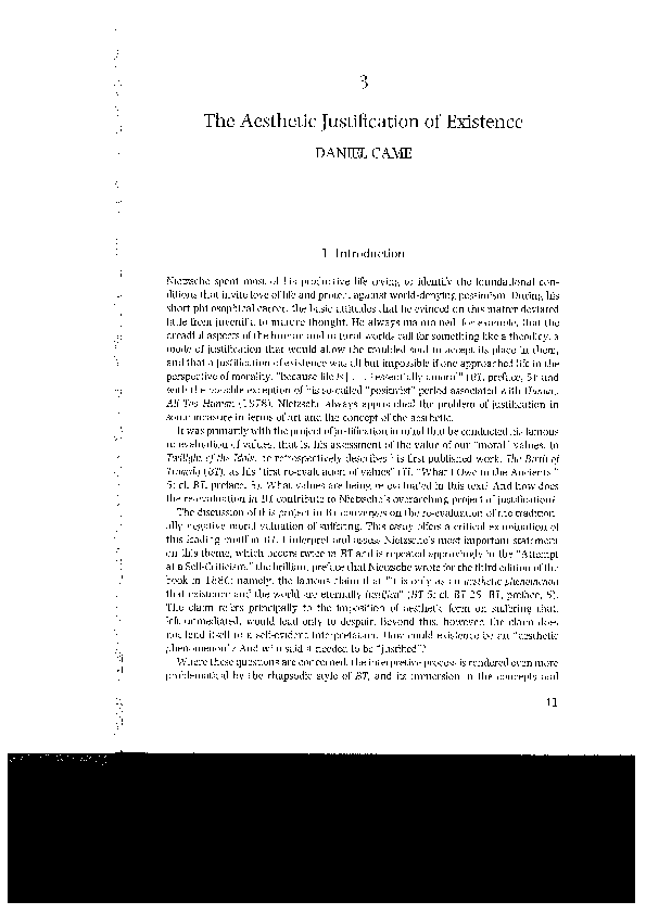 'The Aesthetic Justification of Existence'