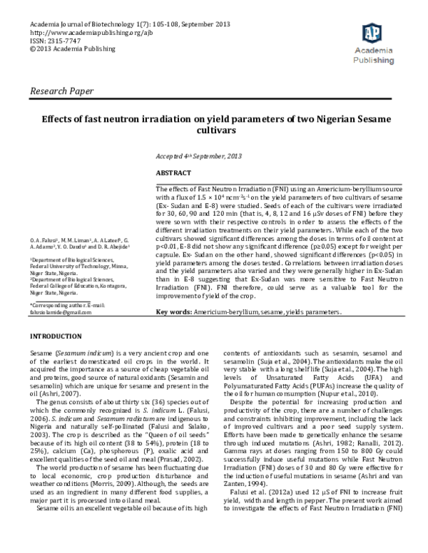 (PDF) Effects of fast neutron irradiation on yield parameters of two ...