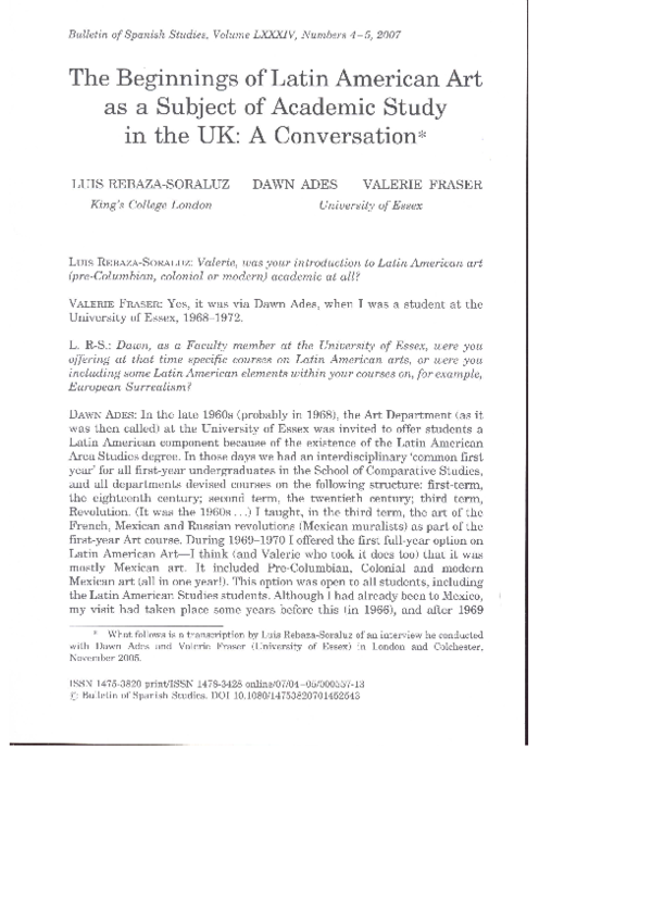 (PDF) The Beginnings of Latin American Art as a Subject of Academic ...