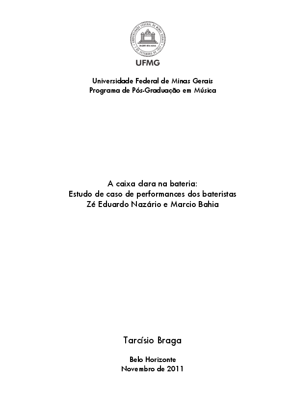 (PDF) A caixa clara na bateria Estudo de caso de performances dos