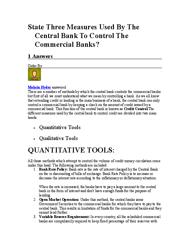  Qualitative Measures Of Credit Control Quatitatitive Measures Of 