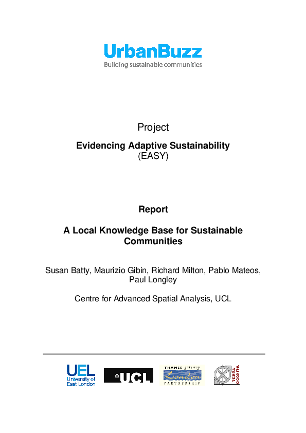 (PDF) A Local Knowledge Base for Sustainable Communities