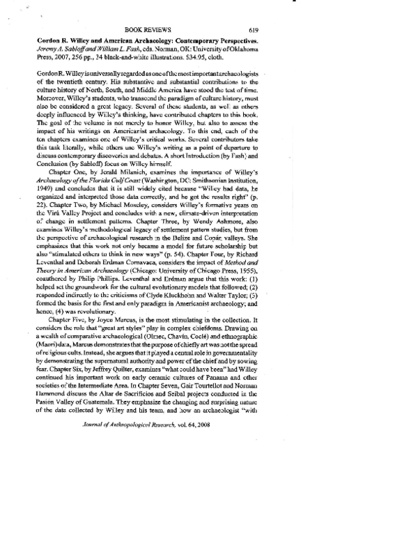 (PDF) (2008b) Review: Gordon R. Willey and American Archaeology ...