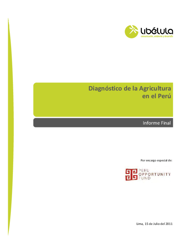Pdf Diagnóstico De La Agricultura En El Perú Informe Final 1 Por