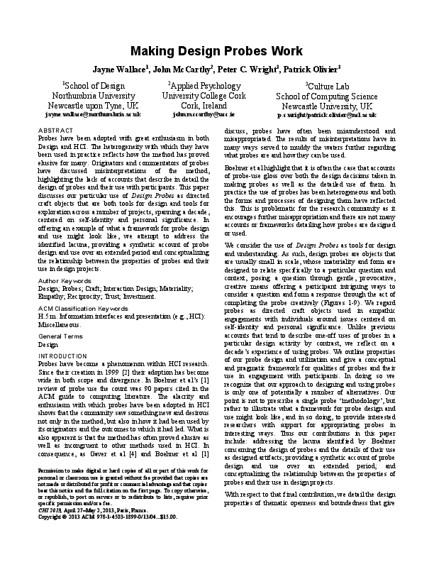 (PDF) Making design probes work