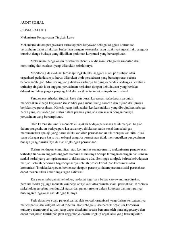 Mekanisme Audit Sosial Penggunaan Dana Kelurahan Alat Keamanan Warga