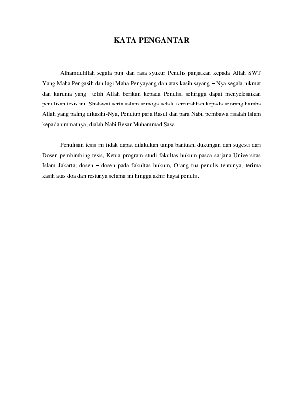 Contoh Kata Pengantar Tesis - 3 Contoh Kata Pengantar Makalah Yang Baik
