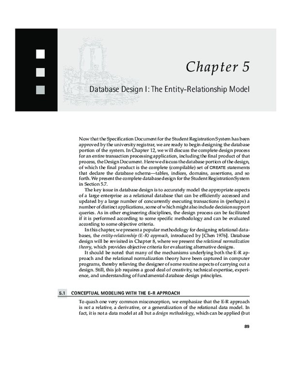 (PDF) Database Design I: The Entity-Relationship Model