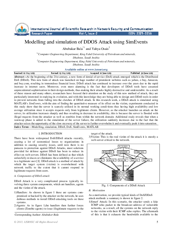 (PDF) Modelling and simulation of DDOS Attack using SimEvents