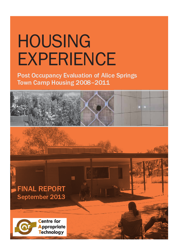 (PDF) Centre for Appropriate Technology, 2013. Housing Experience Post