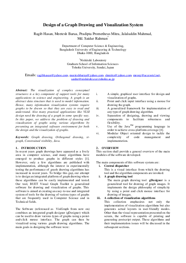 (PDF) Design of a Graph Drawing and Visualization System