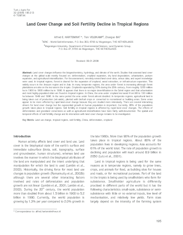 (PDF) Land use change and soil fertility