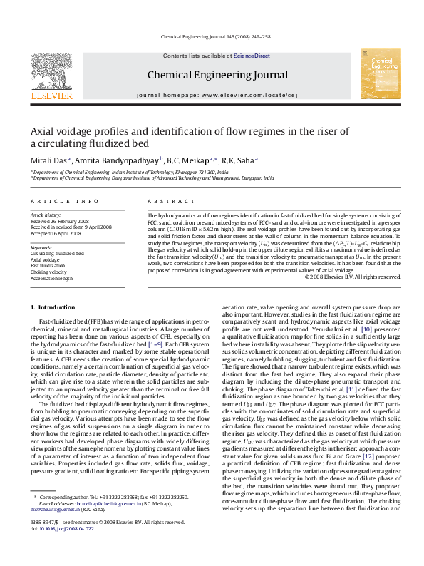 (PDF) Axial voidage profiles and identification of flow regimes in the