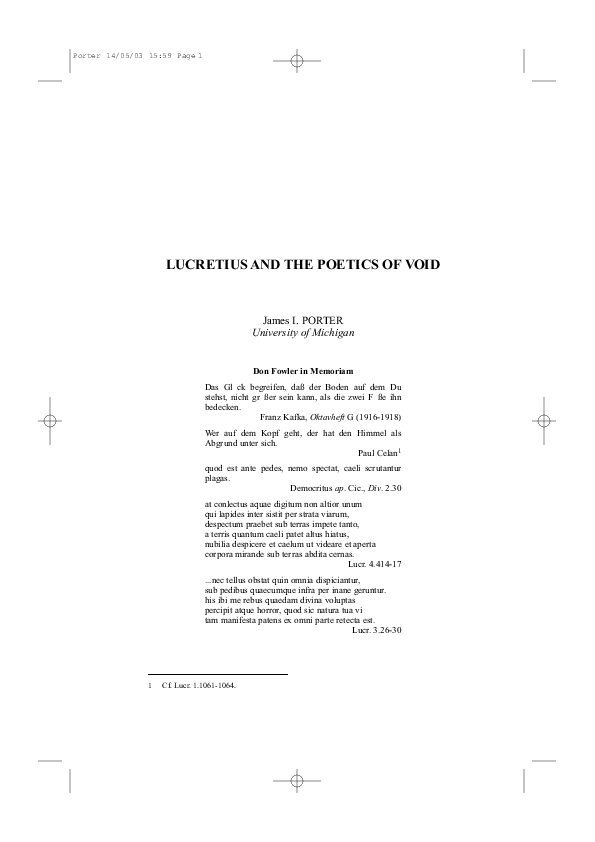 Lucretius essays picture