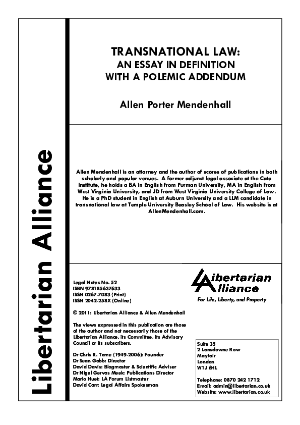 Transnational law an essay in definition with a polemic addendum legal notes picture
