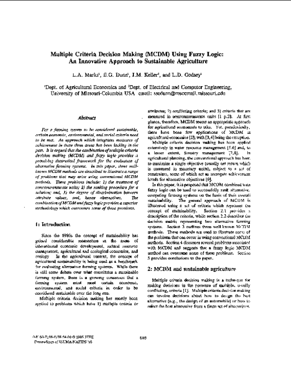 (PDF) Multiple Criteria Decision Making (MCDM) Using Fuzzy Logic: An ...