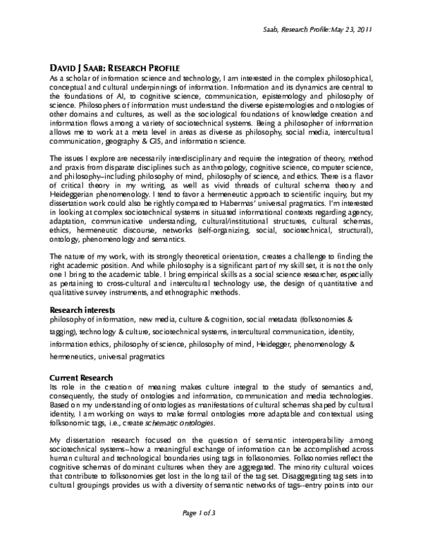 (PDF) Research Profile