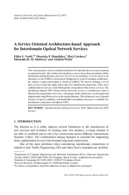 (PDF) A Service Oriented Architecture-based Approach for Interdomain ...