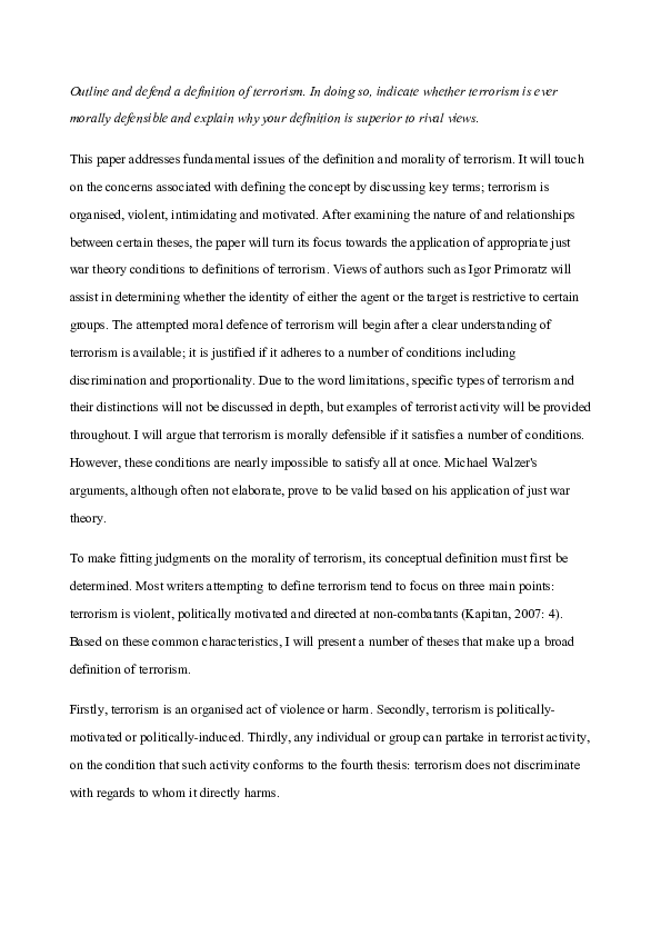 Defining terrorism essay picture