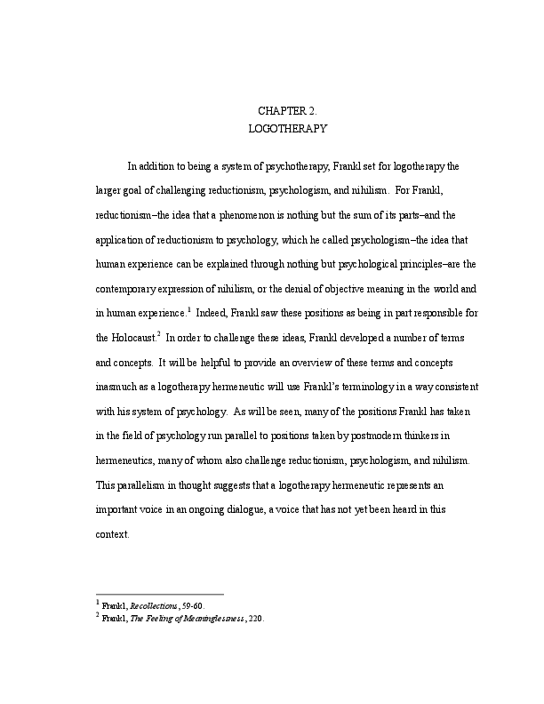 (PDF) Viktor Frankl's Logotherapy