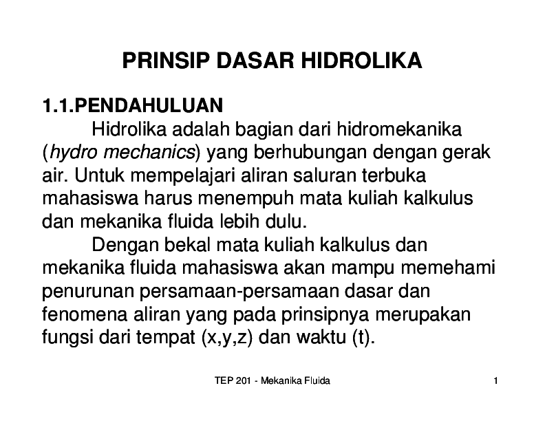 Klasifikasi Aliran Fluida Physics