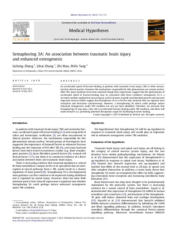 (PDF) Semaphoring 3A: An association between traumatic brain injury and ...