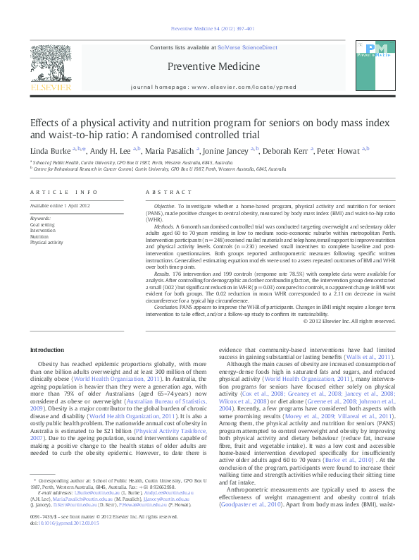 (PDF) Effects of a physical activity and nutrition program for seniors ...