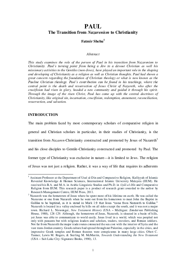 The Transition from Nazarenism to Christianity