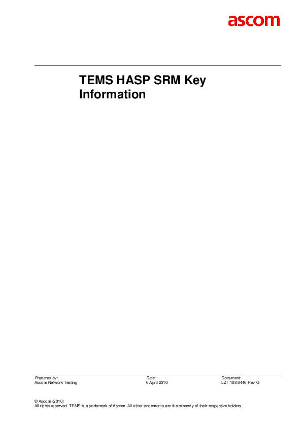 (PDF) TEMS HASP SRM Key Information Contents Sandeep Mahey Academia.edu