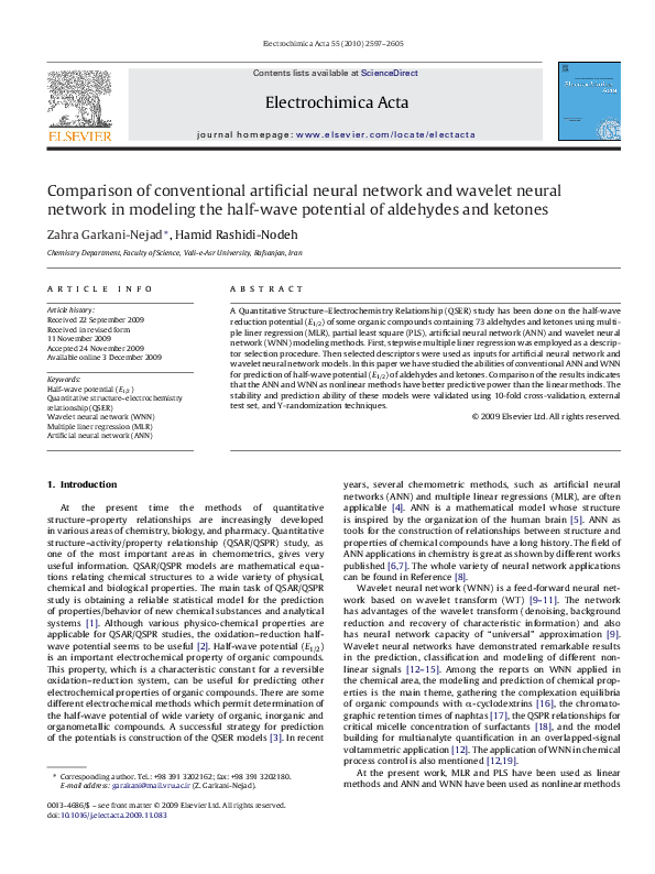 (PDF) Comparison of conventional artificial neural network and wavelet ...