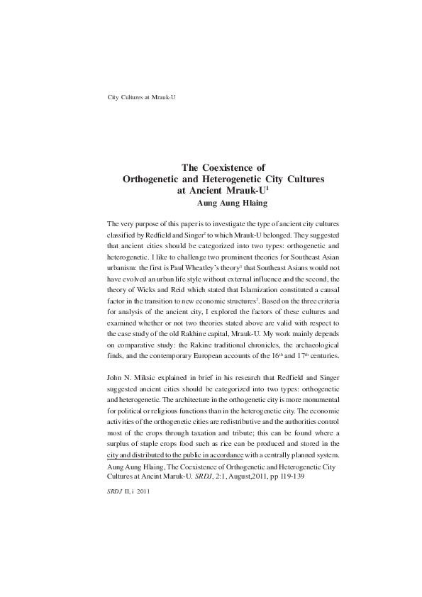 (PDF) The Coexistence of Orthogenetic and Heterogenetic City Cultures ...