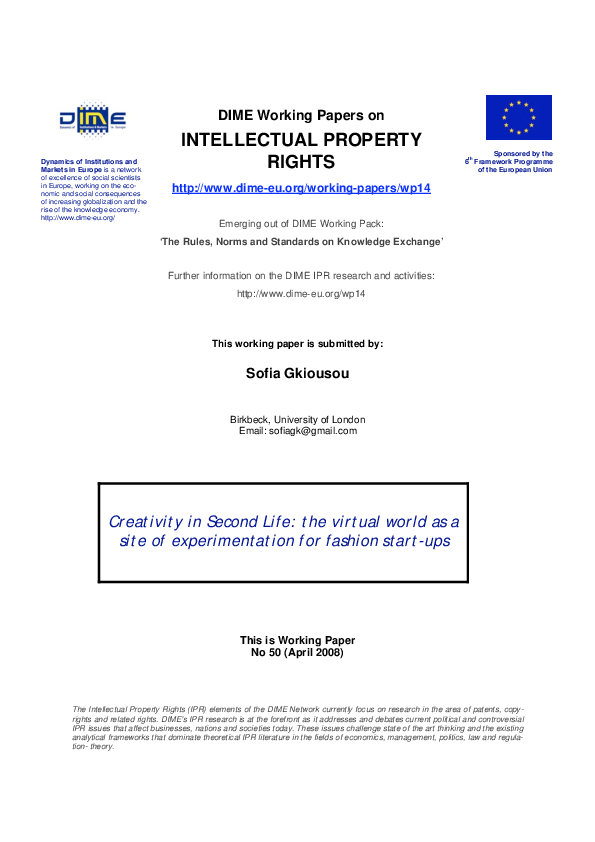 (PDF) Creativity in Second Life: The virtual world as a site of ...
