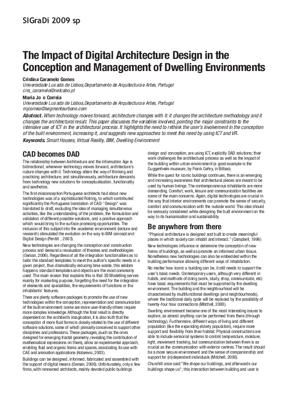 (PDF) The Impact of Digital Architecture Design In the Conception and ...